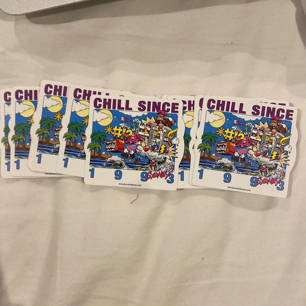 Brandy Melville “CHILL SINCE 1993 SYDNEY” stickers
